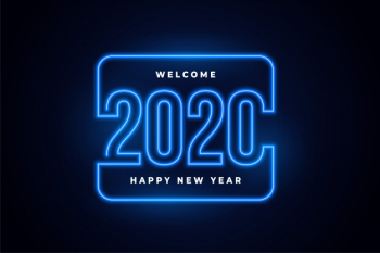 Happy new year neon lights glowing background Free Vector Happy new year neon lights glowing background Free Vector