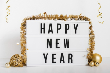 Happy new year sign with decoration Free Photo Happy new year sign with decoration Free Photo