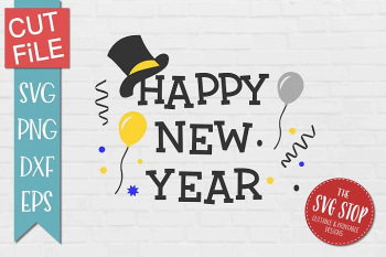 Happy New Year - SVG, PNG, DXF, EPS Happy New Year - SVG, PNG, DXF, EPS