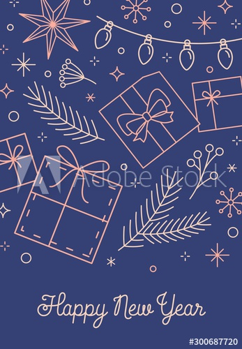 Happy New Year wishes greeting card template