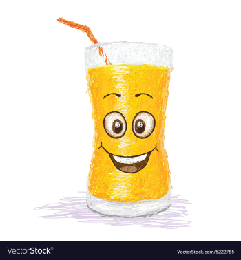 Happy orange juice vector image Happy orange juice vector image