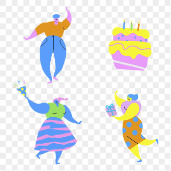 Happy people celebrating a birthday | Free PNG - rawpixel