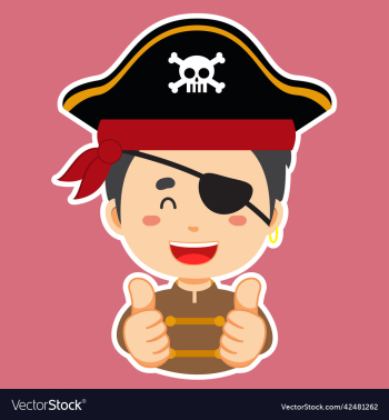 happy pirate character sticker