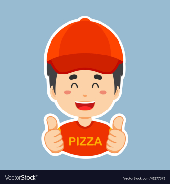 happy pizza delivery character sticker happy pizza delivery character sticker