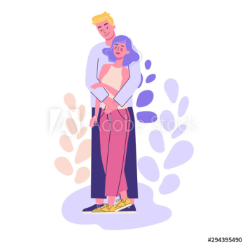Happy romantic couple standing Happy romantic couple standing