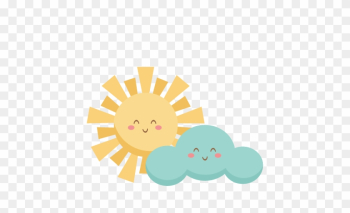 Happy Sun And Cloud Svg Scrapbook Cut File Cute Clipart - Cloud Cute Png