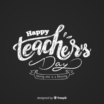 Happy teacher's day lettering on blackboard Free Vector Happy teacher's day lettering on blackboard Free Vector