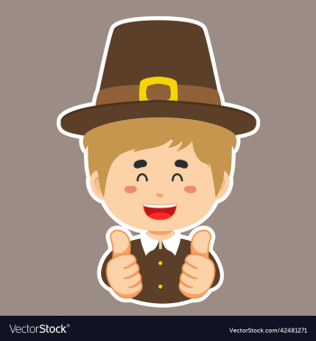 happy thanksgiving character sticker