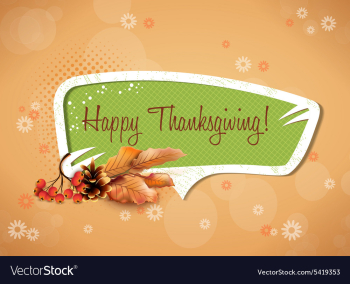 Happy thanksgiving day with sticker vector image