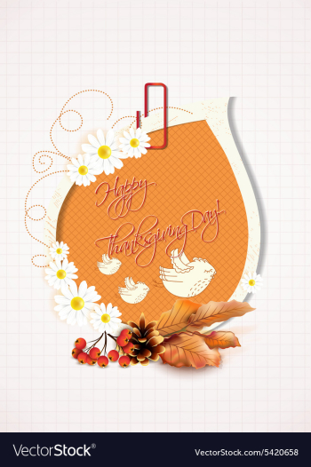 Happy thanksgiving day with sticker vector image