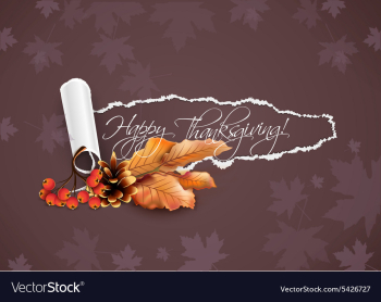Happy thanksgiving day with torn paper vector image