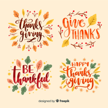 Happy thanksgiving lettering badges collection Free Vector Happy thanksgiving lettering badges collection Free Vector