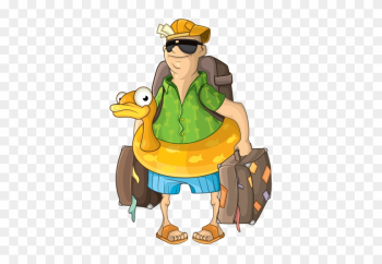 Happy Tourist [преобразованный] - People Traveling Clipart