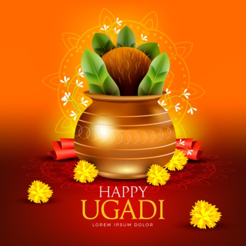 Happy ugadi realistic design Free Vector Happy ugadi realistic design Free Vector