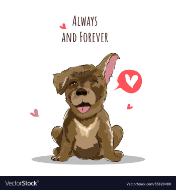 happy valentines day words with lovely dog