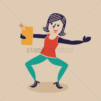 Happy woman taking a selfie Happy woman taking a selfie