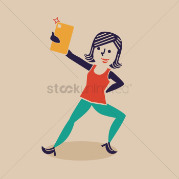 Happy woman taking a selfie Happy woman taking a selfie