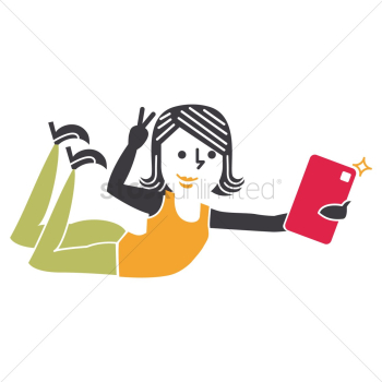 Happy woman taking a selfie Happy woman taking a selfie