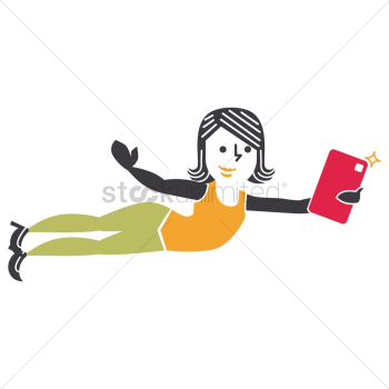 Happy woman taking a selfie Happy woman taking a selfie