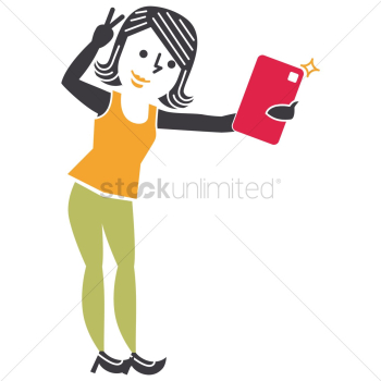 Happy woman taking a selfie Happy woman taking a selfie