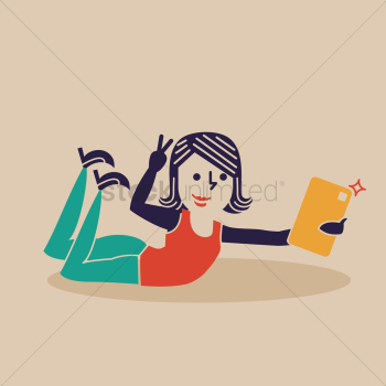 Happy woman taking a selfie Happy woman taking a selfie
