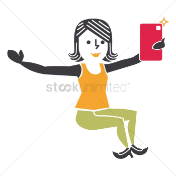 Happy woman taking a selfie Happy woman taking a selfie
