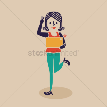Happy woman taking a selfie Happy woman taking a selfie