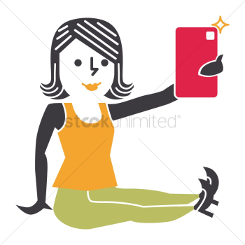 Happy woman taking a selfie Happy woman taking a selfie