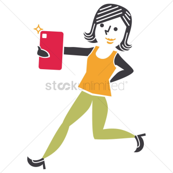Happy woman taking a selfie Happy woman taking a selfie