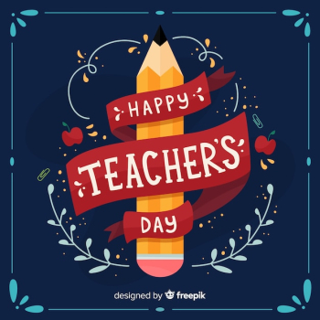 Happy world teacher's day background with lettering
