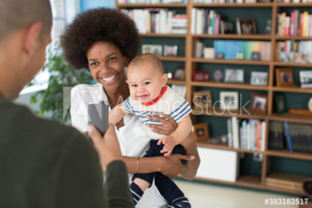 Happy young family with baby Happy young family with baby
