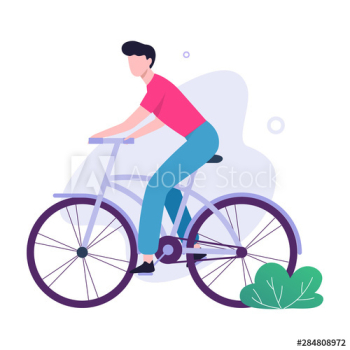 Happy young man ride bicycle Happy young man ride bicycle
