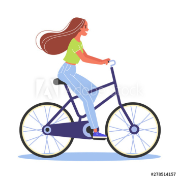 Happy young woman ride bicycle Happy young woman ride bicycle