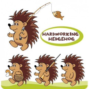 Hardworking hedgehog illustration Hardworking hedgehog illustration