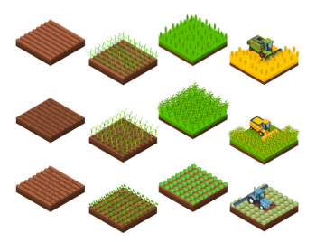 Harvest work elements set Free Vector Harvest work elements set Free Vector