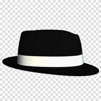 Hat Fedora Gangster, Broad-brimmed white hat rim black gang transparent background PNG clipart