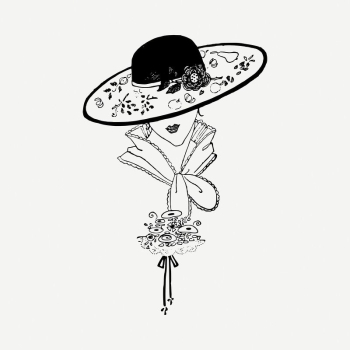 Hat lady, fashion drawing, vintage | Free PSD - rawpixel Hat lady, fashion drawing, vintage | Free PSD - rawpixel