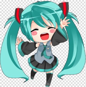 Hatsune Miku Chibi Vocaloid Anime, Animation transparent background PNG clipart Hatsune Miku Chibi Vocaloid Anime, Animation transparent background PNG clipart