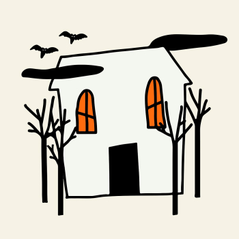Haunted house halloween psd cute doodle… | Free stock illustration | High Resolution graphic