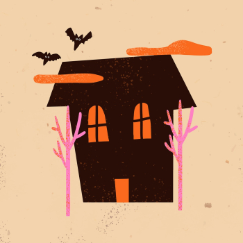 Haunted house psd sticker, cute halloween… | Free stock illustration | High Resolution graphic