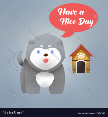 Have a nice day malamute puppy vector image Have a nice day malamute puppy vector image