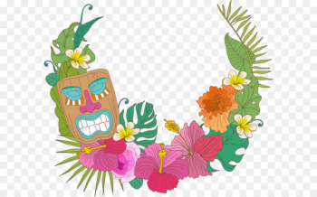 Hawaiian flowers decorative frame Hawaiian flowers decorative frame