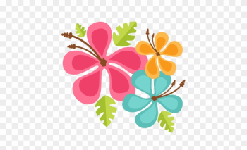 Hawaiian Flowers Scrapbook Cut File Cute Clipart Files - Hawaiian Flowers