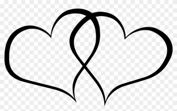 Hd With Hearts In Outline Double Heart Clipart Black - Joined Hearts Clip Art