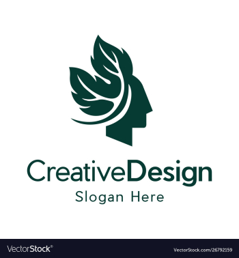Head human vegetable creative business logo vector image Head human vegetable creative business logo vector image