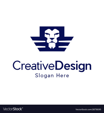Head lion wings freedom creative logo design vector image Head lion wings freedom creative logo design vector image