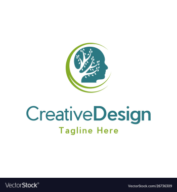 Head tree brain medical creative logo design vector image Head tree brain medical creative logo design vector image