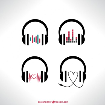 Headphones set Free Vector Headphones set Free Vector