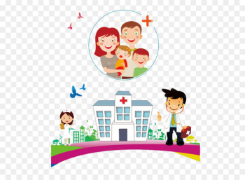 Health Care Maternal health Hospital Child - Cartoon maternal and child health care hospital 