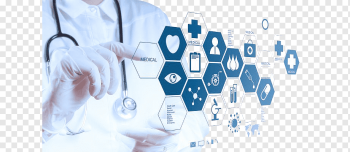 Health Care Medicine Healthcare industry Health system, Medical background, person holding medical text honeycomb, blue, service, public Relations png